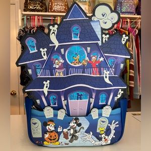 BNWT DISNEY HAUNTED HOUSE HALLOWEEN LOUNGEFLY